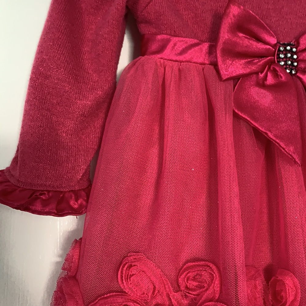 Sweet Heart Rose Baby Girl Pink Dress 18 mos Bow - Picture 6 of 17